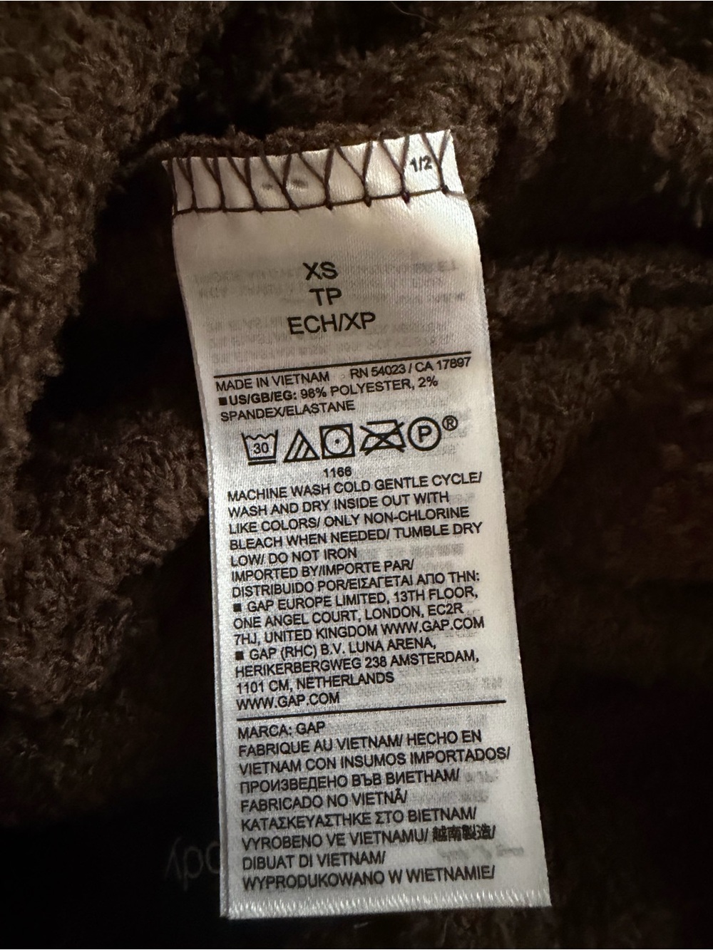 GAP Wide-Leg Fleece Lounge Pants in Chocolate Brown NWT - Picture 6 of 6